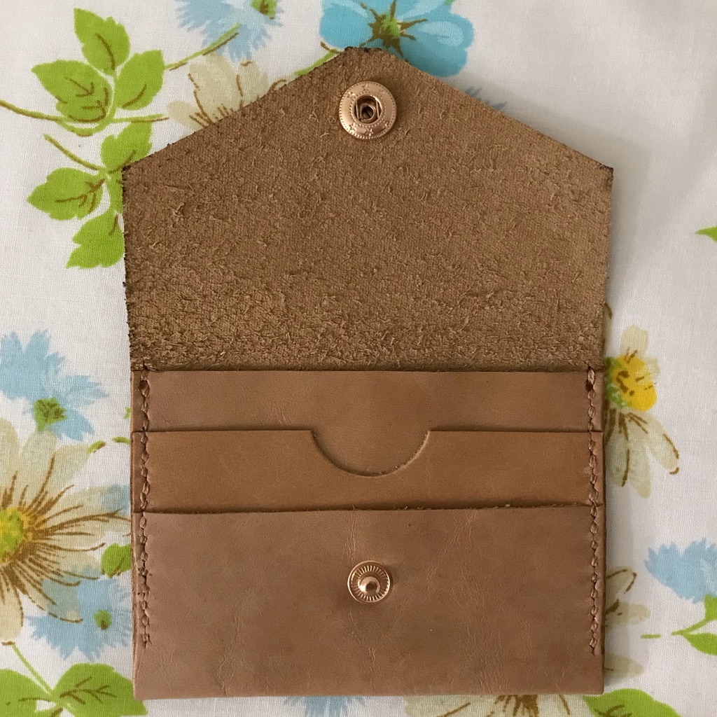 Handmade Tan Leather Wallet Card Holder